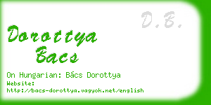 dorottya bacs business card