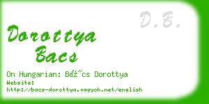 dorottya bacs business card